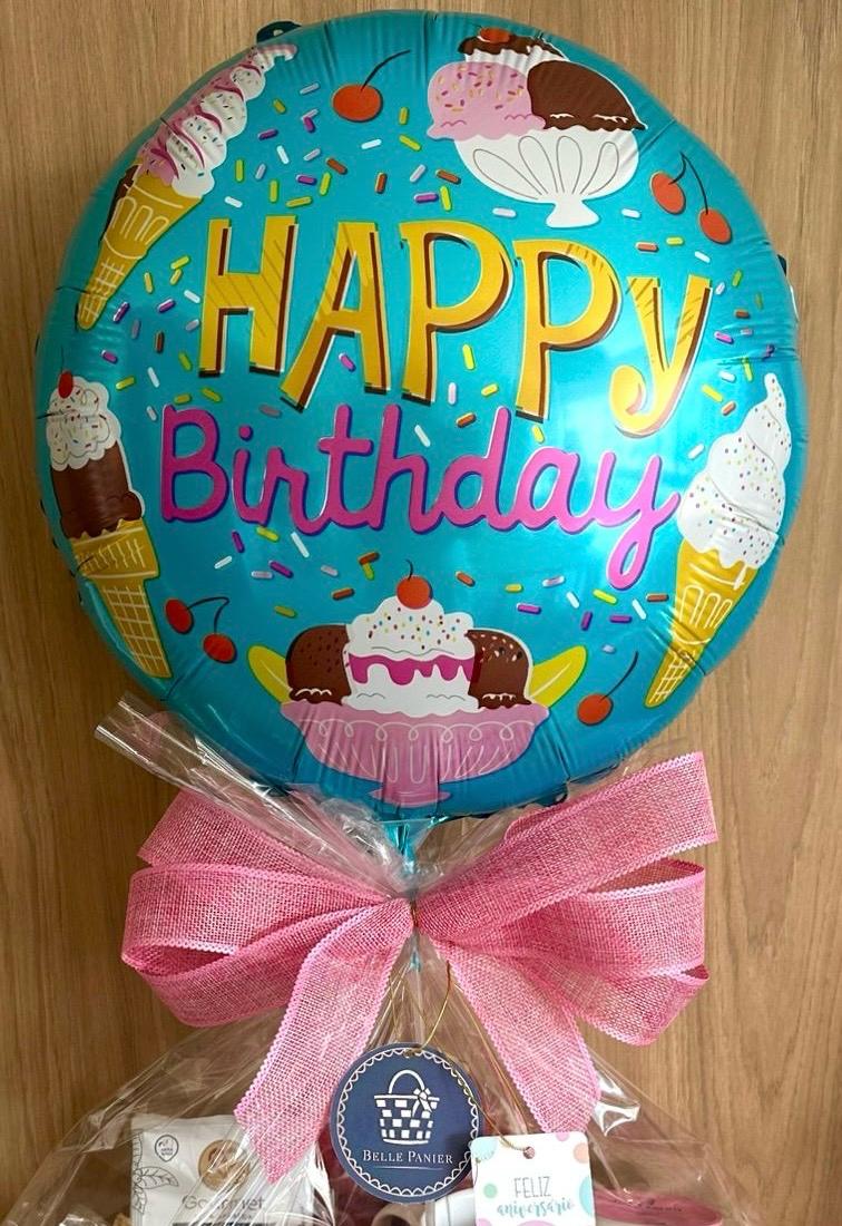 Balão Happy Birthday azul