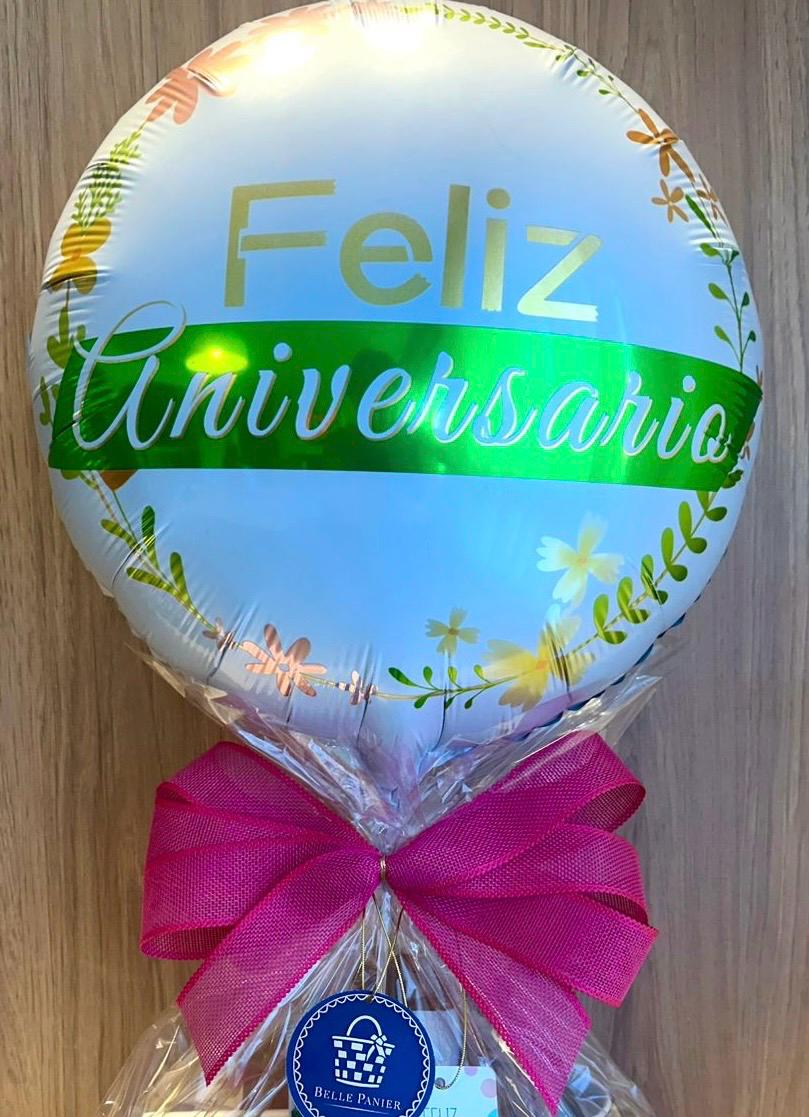 Balão Feliz Aniversário floral