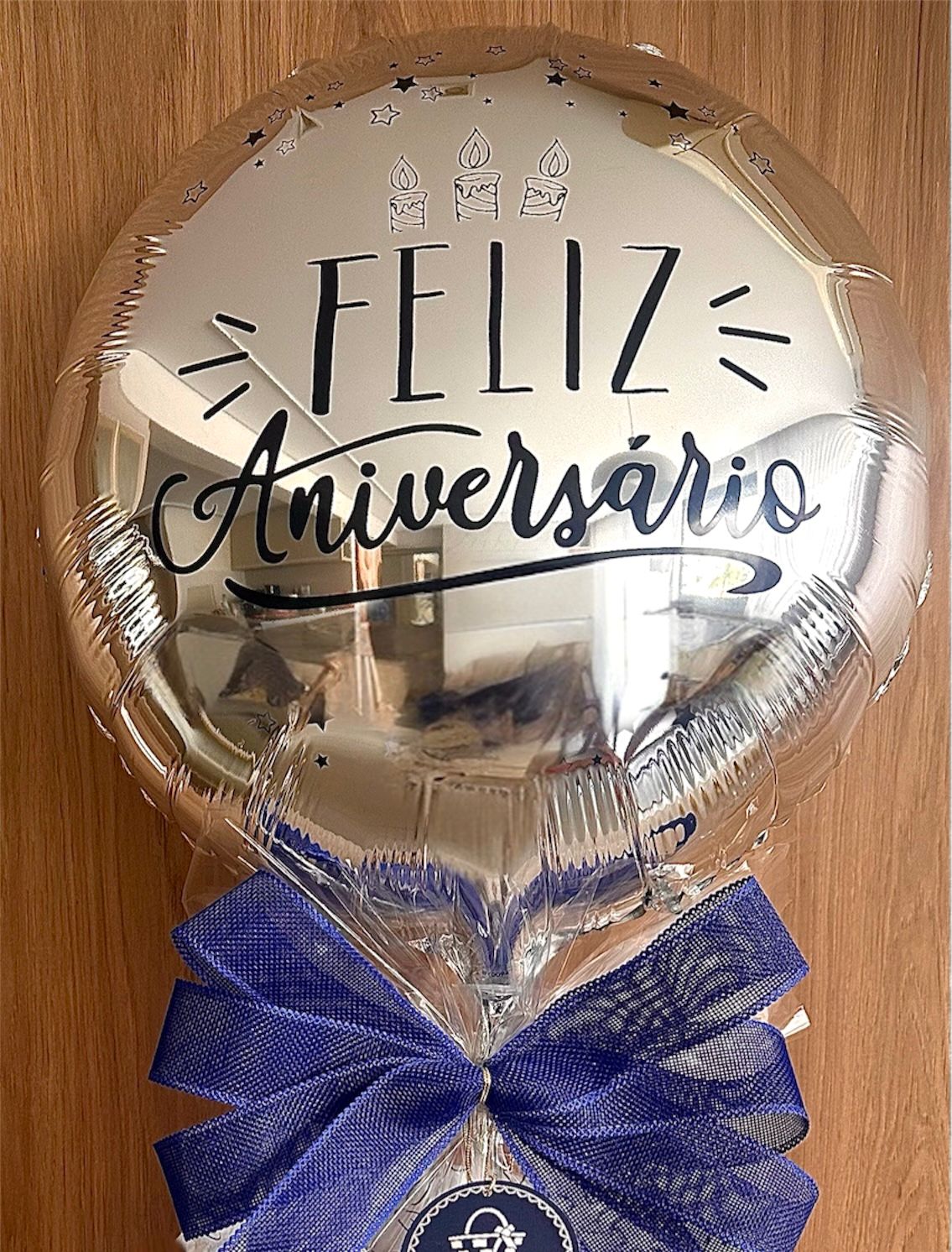 Balao Feliz Aniversário Prata